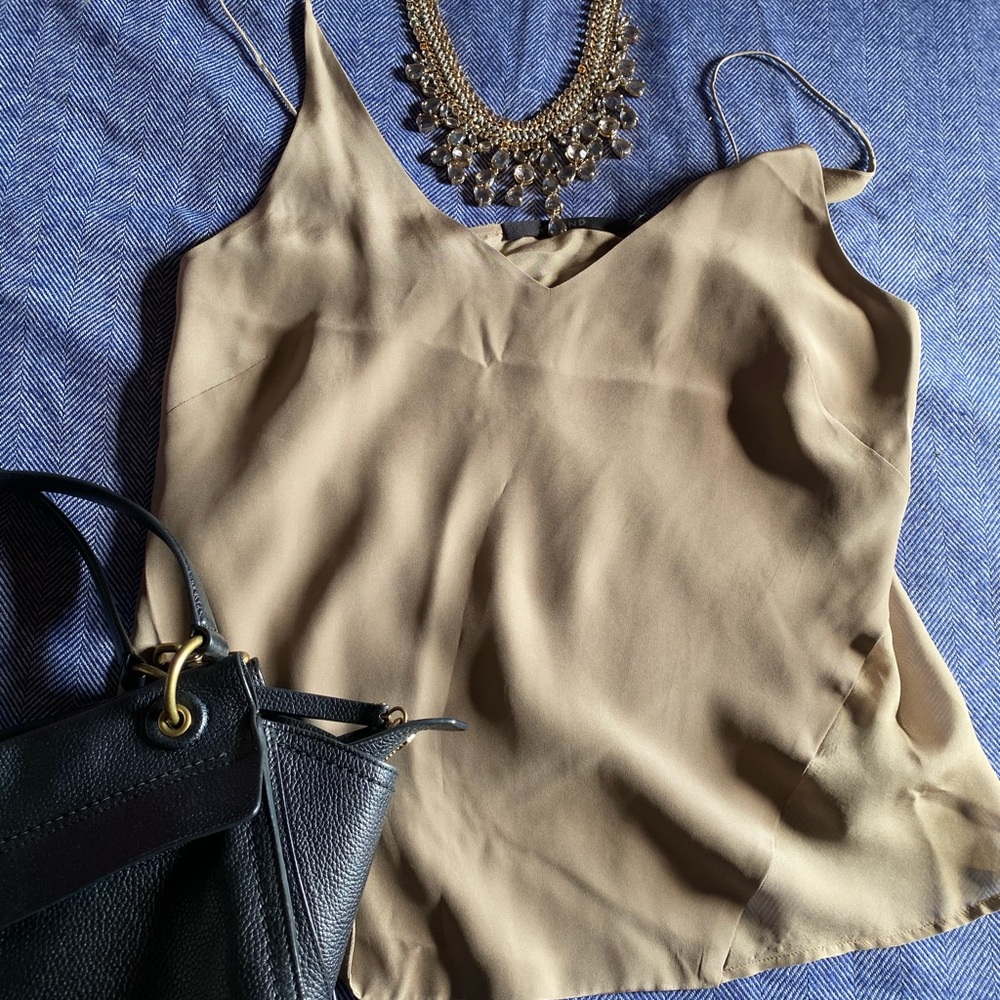 NWT J Brand Sheer-Back Silk Tank Top / Camisole